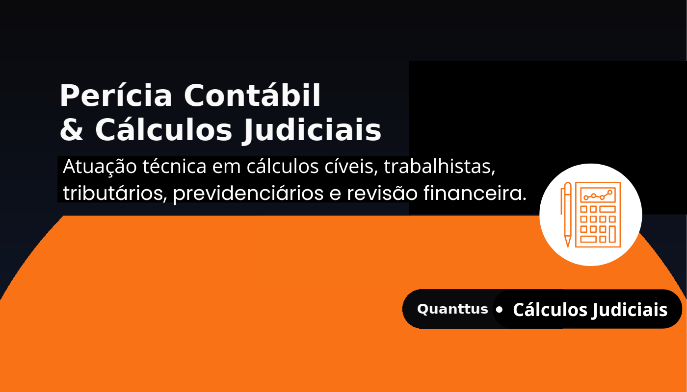 Banner institucional Quanttus - Perícia Contábil e Cálculos Judiciais
